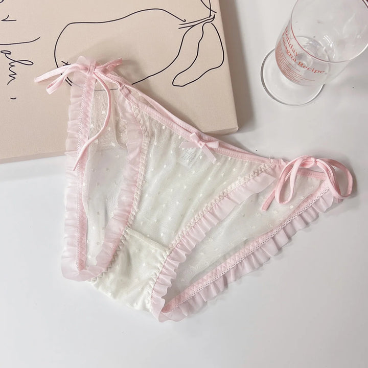 EmpowerEase Sweetheart Lace-Up Sheer Thong