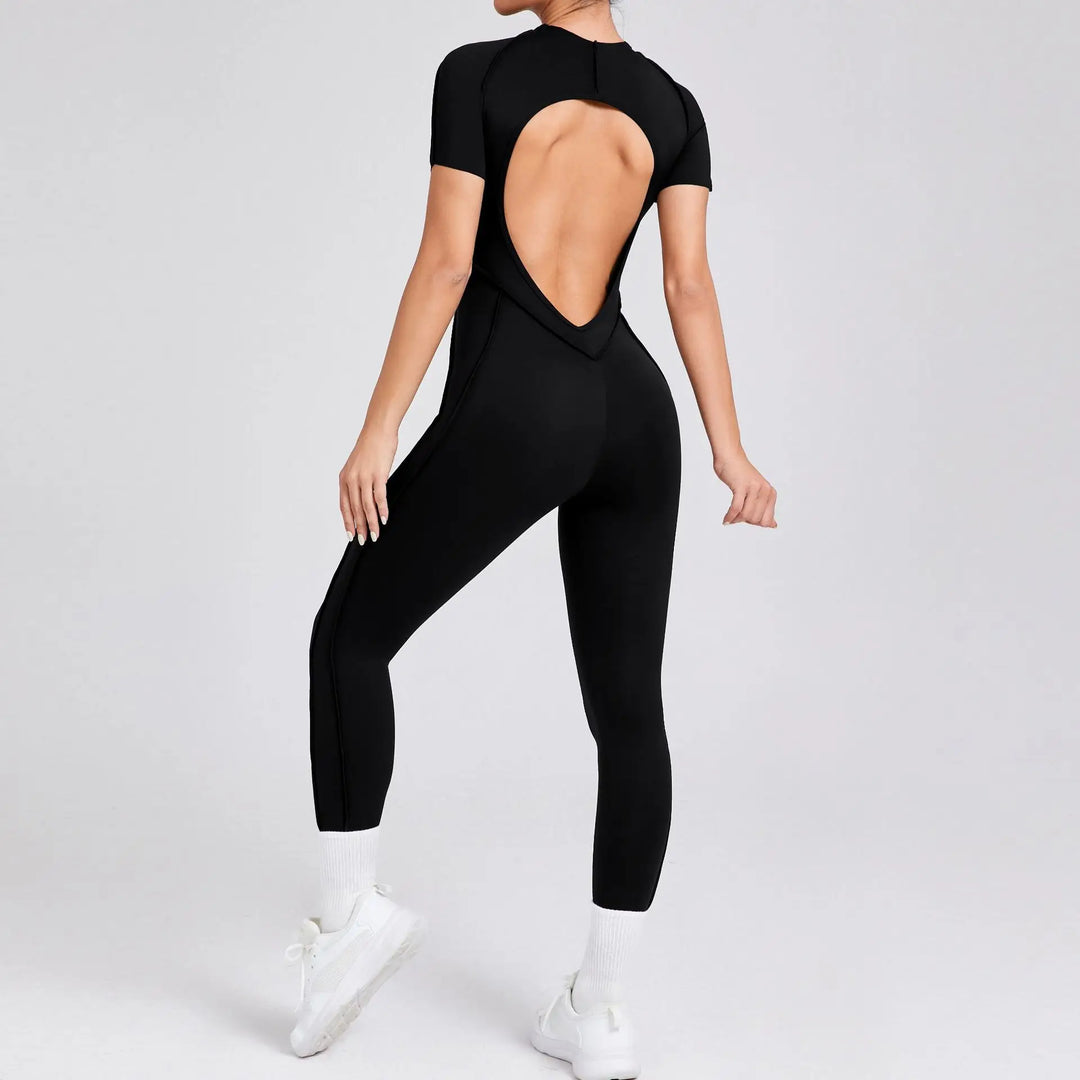 New Autumn/Winter Long-Sleeved One-Piece Yoga Jumpsuit for Women – Backless, Slim Fit Sports Outfit