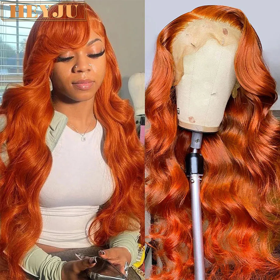 Sunlit Ginger Body Wave Wig – Long 100% Human Hair with HD Lace Front