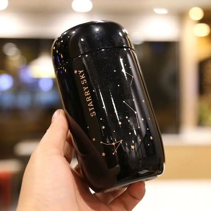 Celestial Sip Mini Thermos – Starry Sky Stainless Steel Insulated Bottle (200ml)