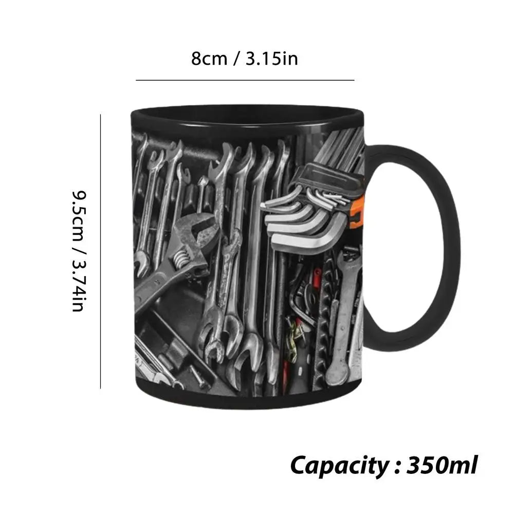 Power Tools Mug – Ceramic Coffee Cup with Toolbox Design (350ml)