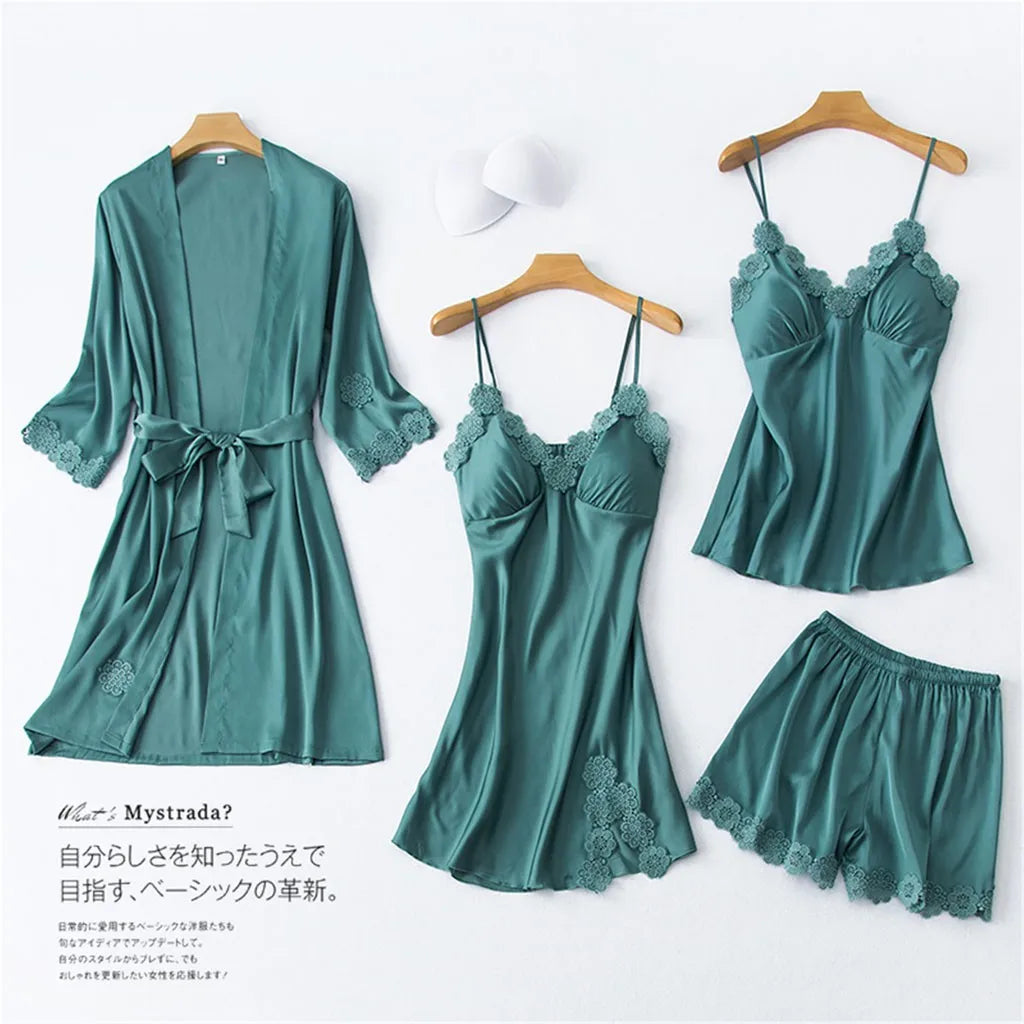 Women Nightdress Lingerie Robes Satin Silk Pajamas Comfortable Underwear Sleepwear Sexy Night Dress Women ночнушка женская