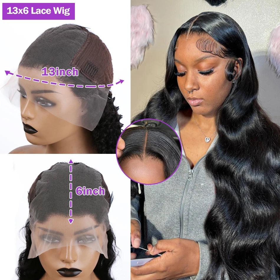 LuxeBody HD Lace Frontal Wig – 250% Density Body Wave Human Hair