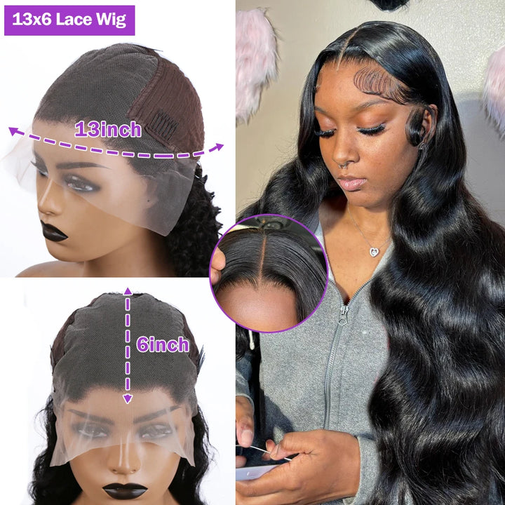 LuxeBody HD Lace Frontal Wig – 250% Density Body Wave Human Hair