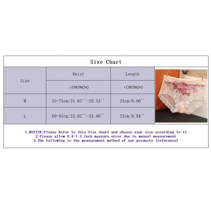 Plus Size Sheer Lace Embroidered Panties – High-Rise Seamless Briefs for Women
