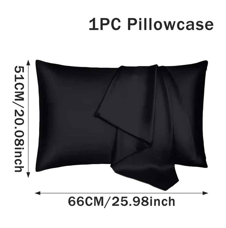 Pure Satin Silk Pillowcase – Smooth Decorative Cushion Cover for Living Room & Home Comfort (1PC, Rectangle)