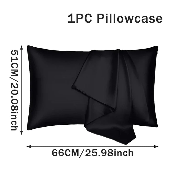 Pure Satin Silk Pillowcase – Smooth Decorative Cushion Cover for Living Room & Home Comfort (1PC, Rectangle)