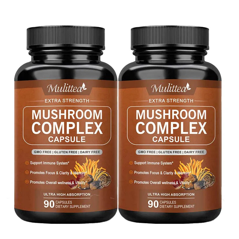 EmpowerEase 10X Mushroom Complex Capsules – Focus, Energy & Immune Support