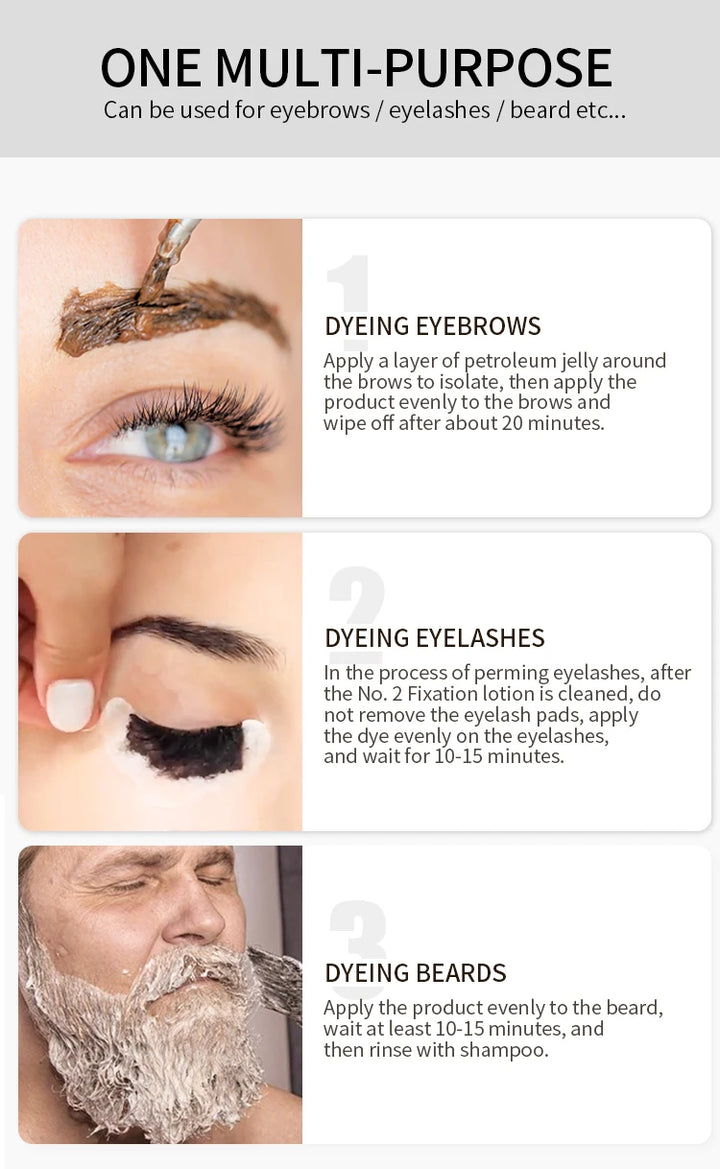 ICONSIGN 3-in-1 Tint Kit for Brows, Lashes & Beard – Long-Lasting Color in Minutes