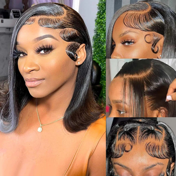 Empower Luxe Straight Bob – 13x4 Transparent Lace Front Human Hair Wig
