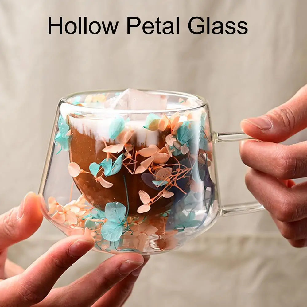 Ethereal Bloom Double-Walled Glass Mug (200ml)