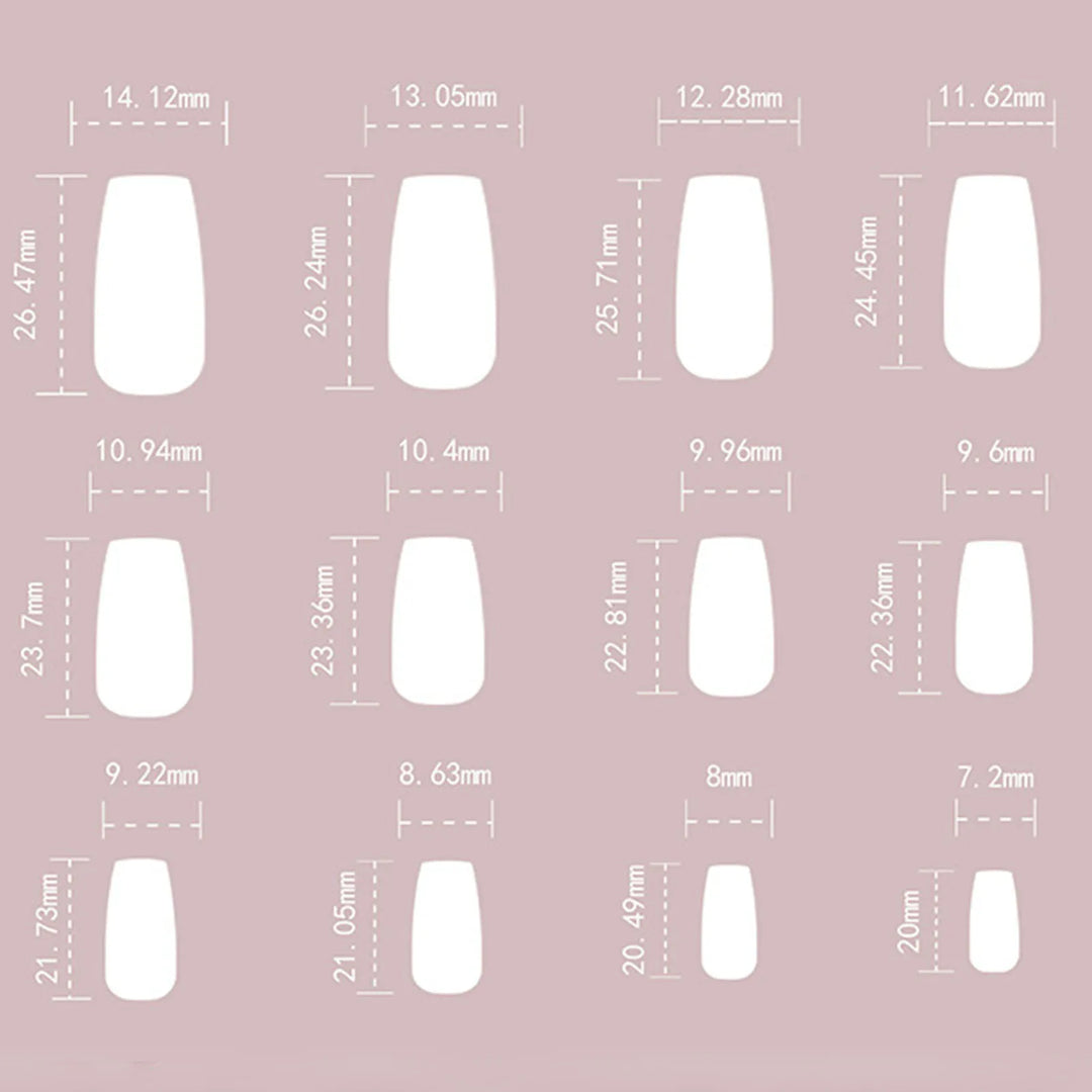 24pcs Black & Nude Squoval Nail Tips – Long Square Ombre Artificial Nails – Removable Resin Manicure Set
