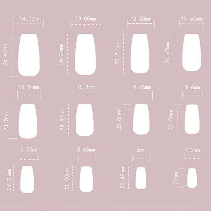 24pcs Black & Nude Squoval Nail Tips – Long Square Ombre Artificial Nails – Removable Resin Manicure Set