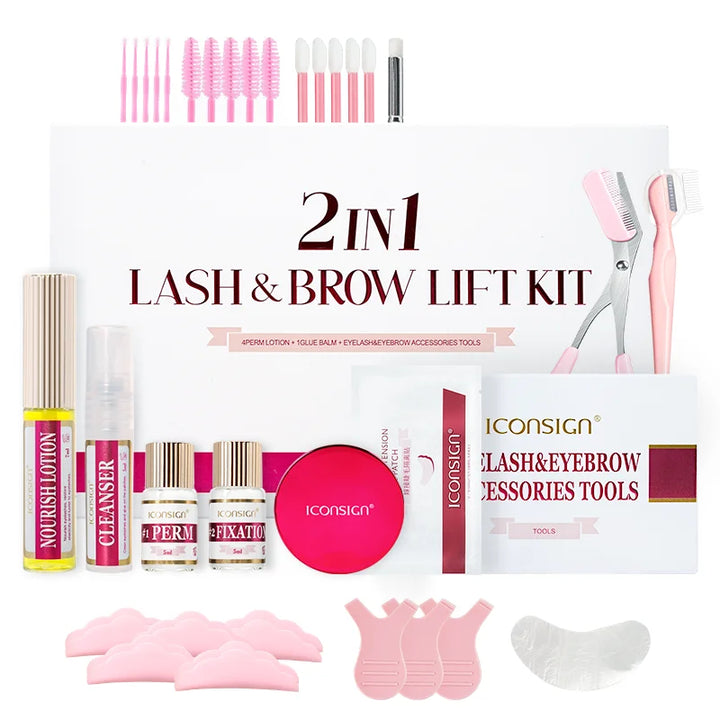 2-in-1 Lash & Brow Lift Kit – Long-Lasting Curl + Definition (6–8 Weeks)