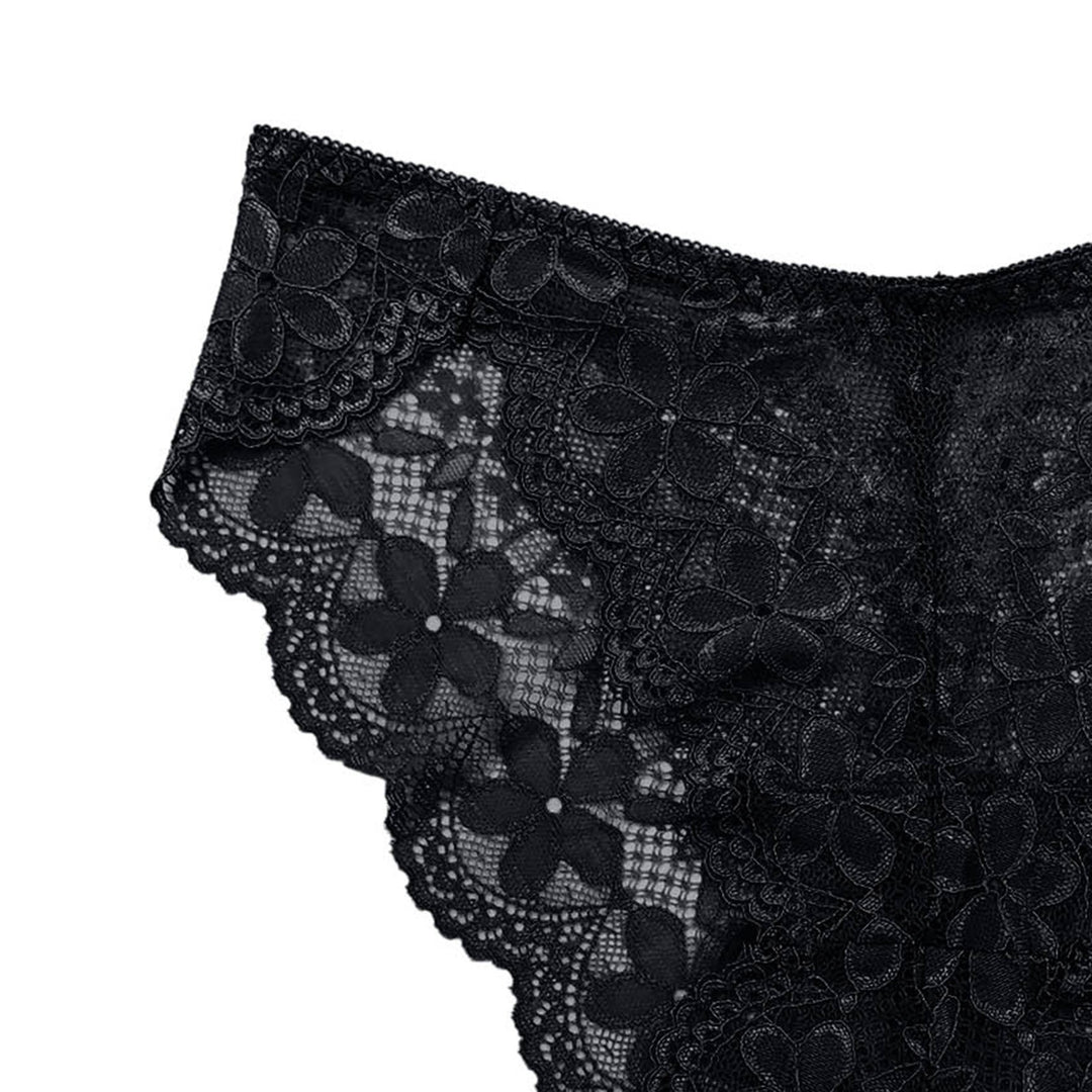 Sexy Lace Breathable Panties – Soft Transparent Mid-Rise Briefs for Women
