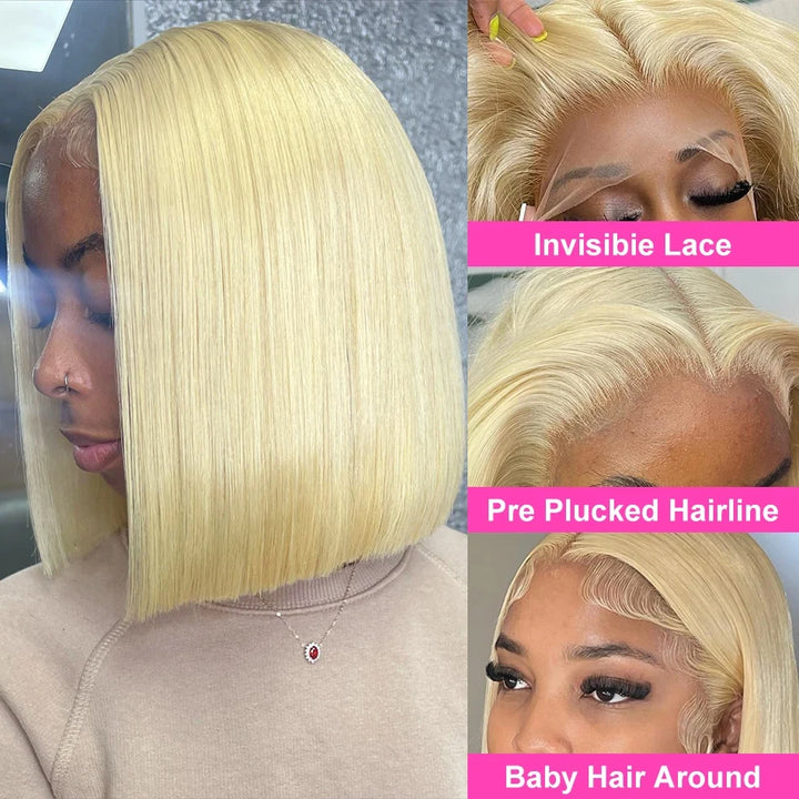Radiant Blonde Bob – 13x4 Lace Front Brazilian Remy Wig