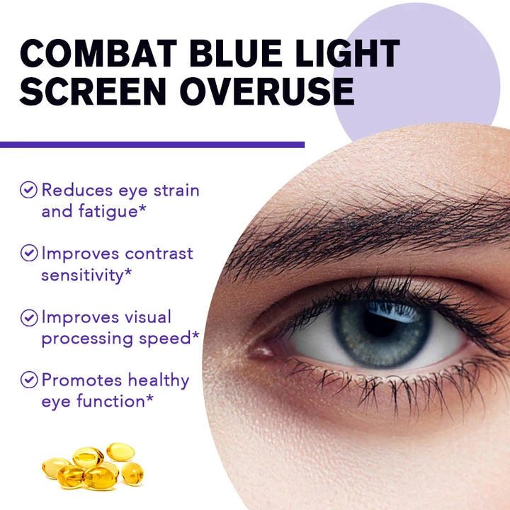 Bcuelov Advanced Eye Vitamin Supplement – Vision Support with Lutein & Bilberry for Macular Health, Dry Eyes & Night Vision – 120 Capsules