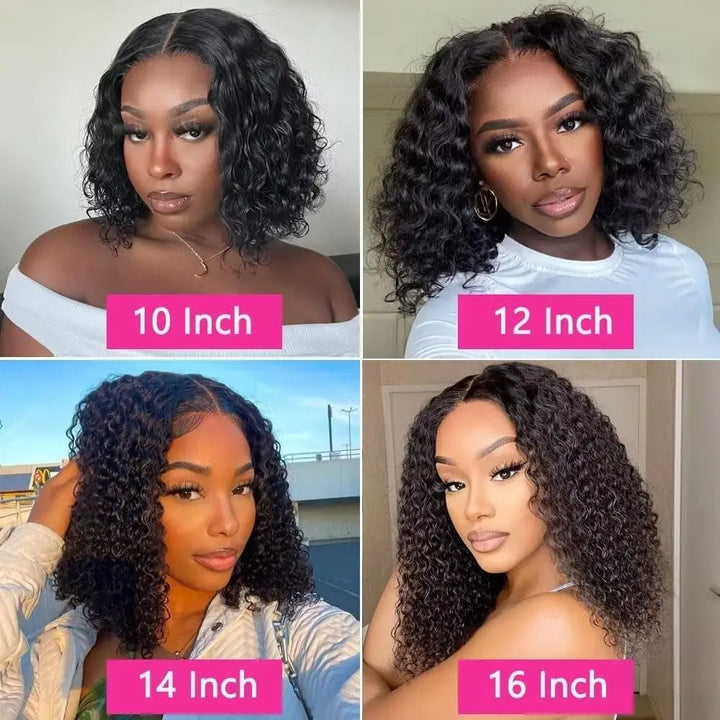 Empower Waves Brazilian Deep Wave Lace Frontal Wig – Short HD Bob, 200% Density