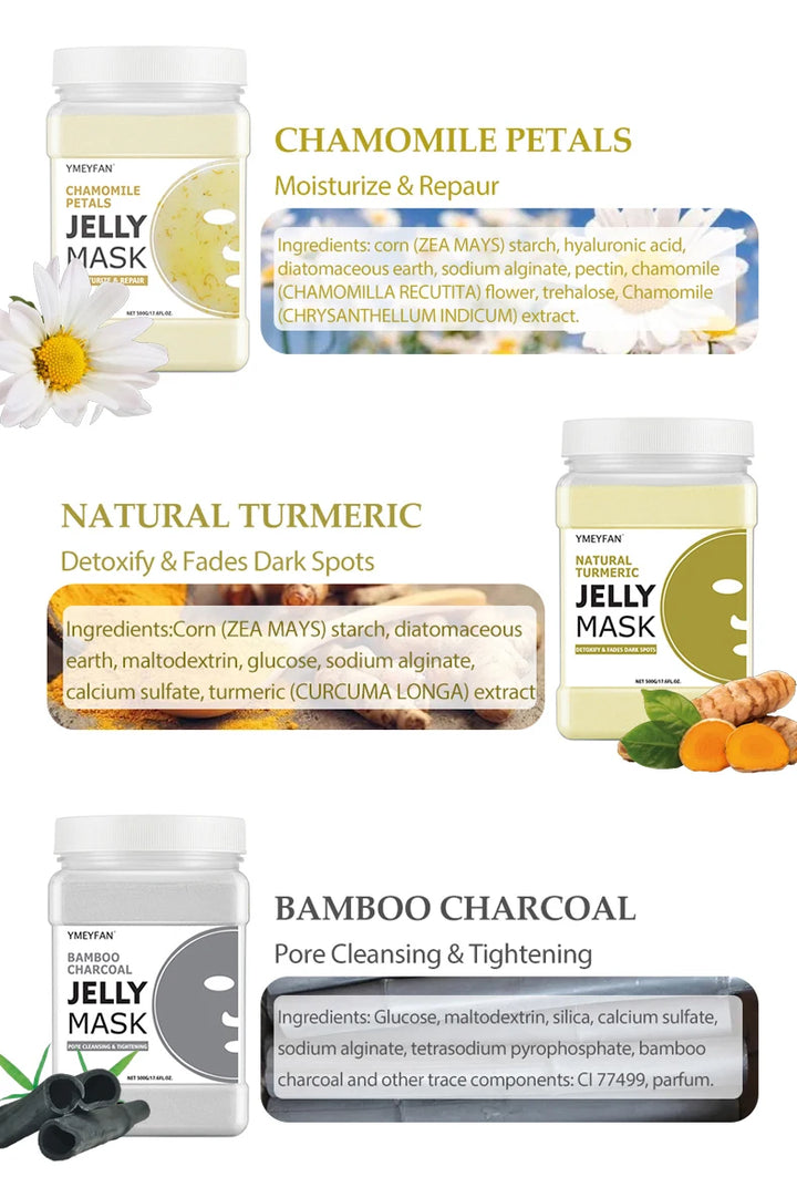 HydraGlow Jelly Mask Powder – Hyaluronic Acid Firming & Moisture Recharge (500g)
