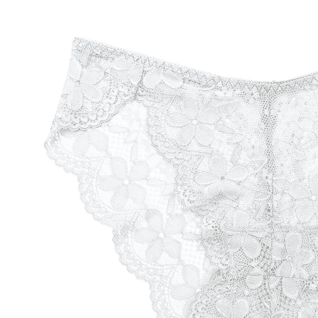 Sexy Lace Breathable Panties – Soft Transparent Mid-Rise Briefs for Women