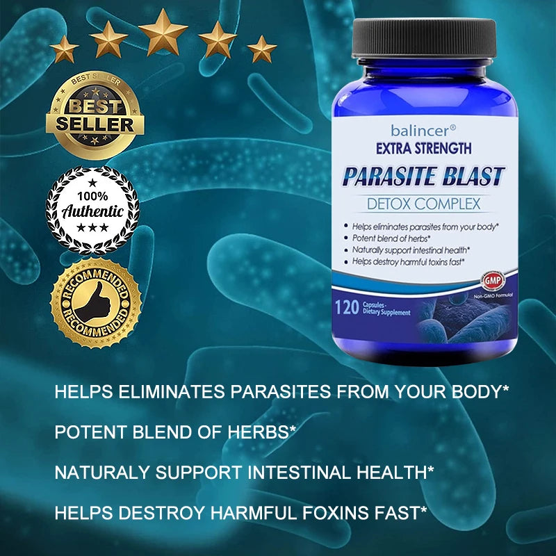 Parasite Cleanse & Gut Harmony Capsules with Natural Plant Extracts – 120 Count