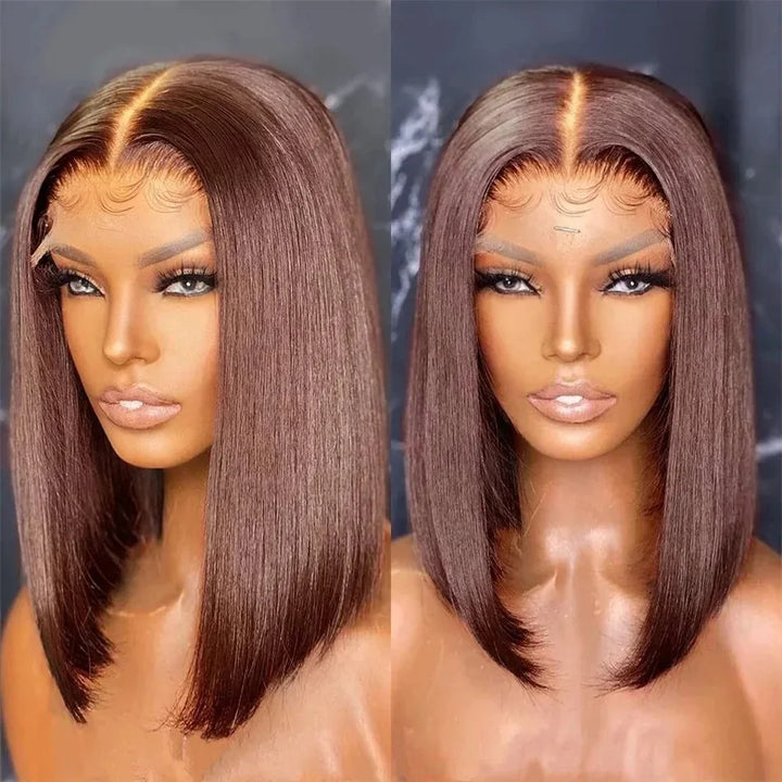 Radiance Lace Bob – 13x4 Straight Human Hair Wig in Luxe Color Options