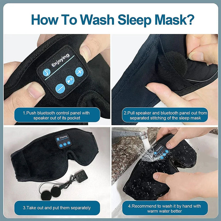 Bluetooth Sleep Mask with Headphones – 3D Eye Mask with HD Stereo Sound & Light-Blocking Design