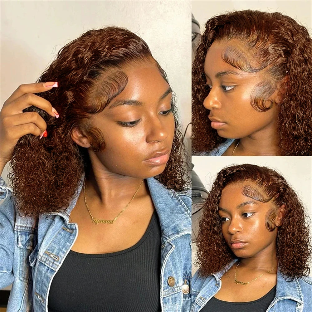 Cocoa Curl Deep Wave Bob – Chocolate Brown 13x4 Lace Wig