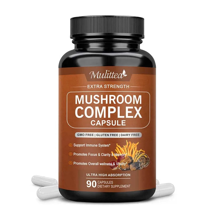 EmpowerEase 10X Mushroom Complex Capsules – Focus, Energy & Immune Support