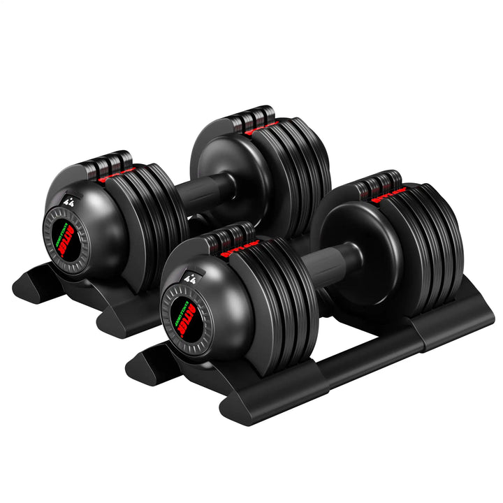 EmpowerLift Adjustable Dumbbell Set – 44lb with One-Hand Dial & Tray