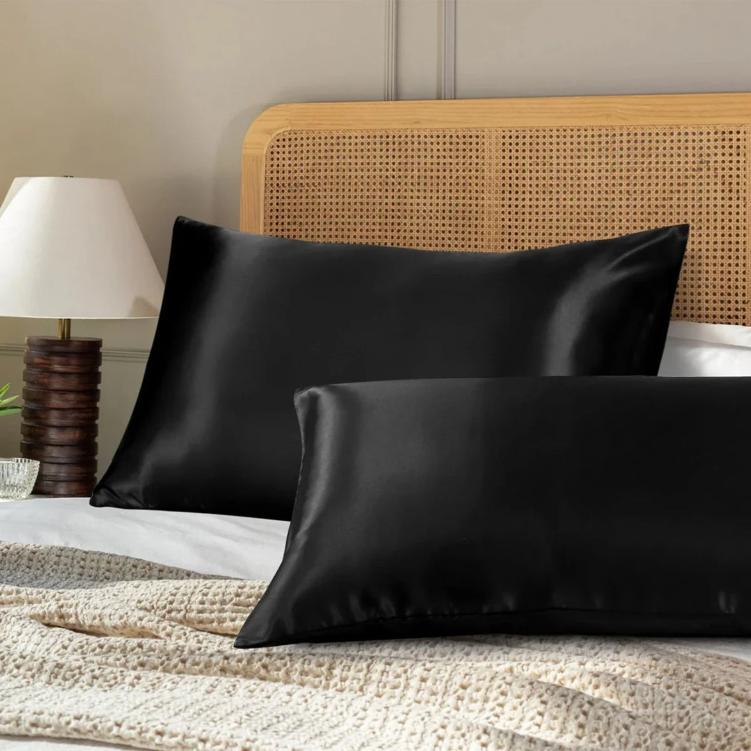 Pure Satin Silk Pillowcase – Smooth Decorative Cushion Cover for Living Room & Home Comfort (1PC, Rectangle)