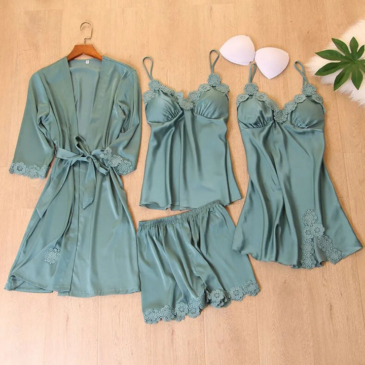 Women Nightdress Lingerie Robes Satin Silk Pajamas Comfortable Underwear Sleepwear Sexy Night Dress Women ночнушка женская