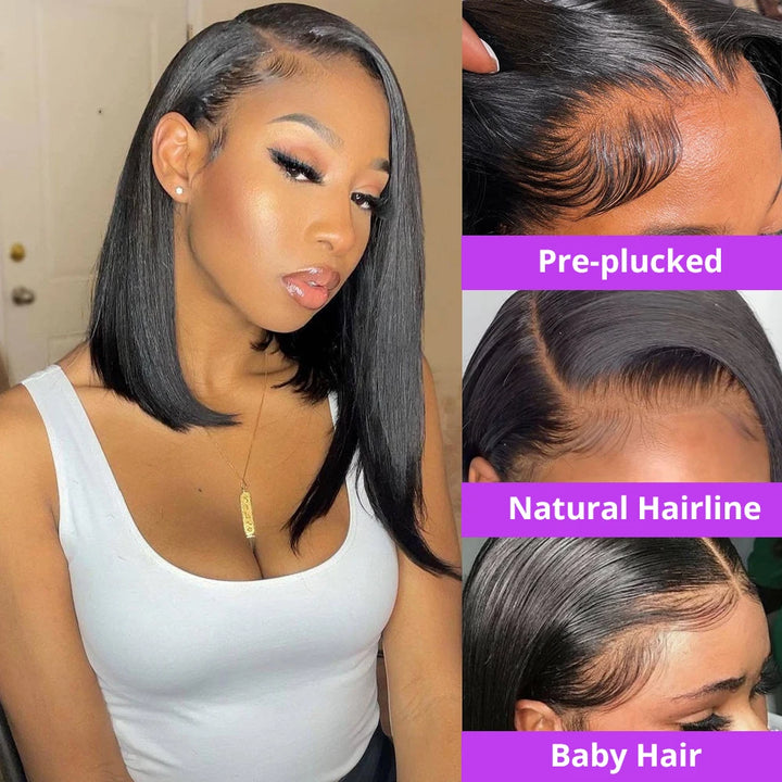 Empower Luxe HD Lace Wig – Glueless Bone Straight Bob in 250% Density Human Hair