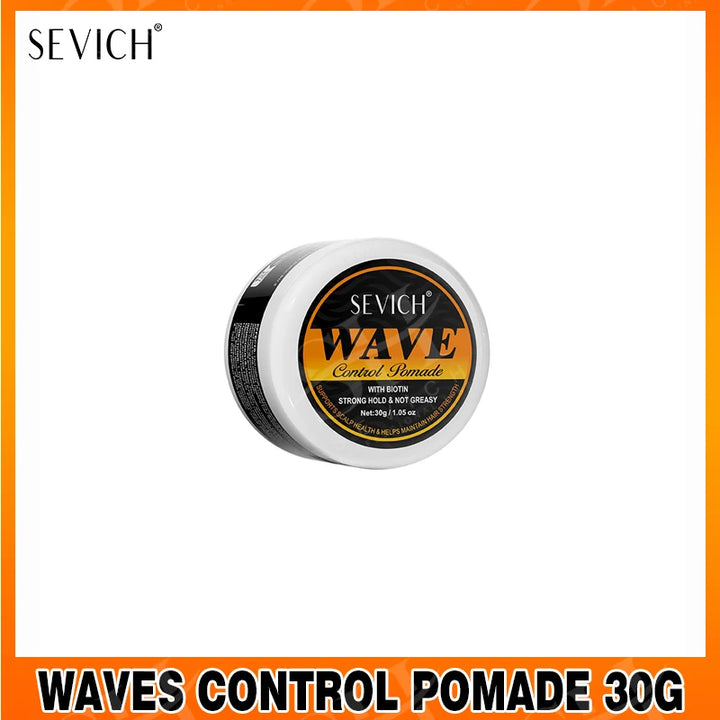 Biotin WaveControl Pomade – Strong Hold 360° Styling Cream for Men with Brush