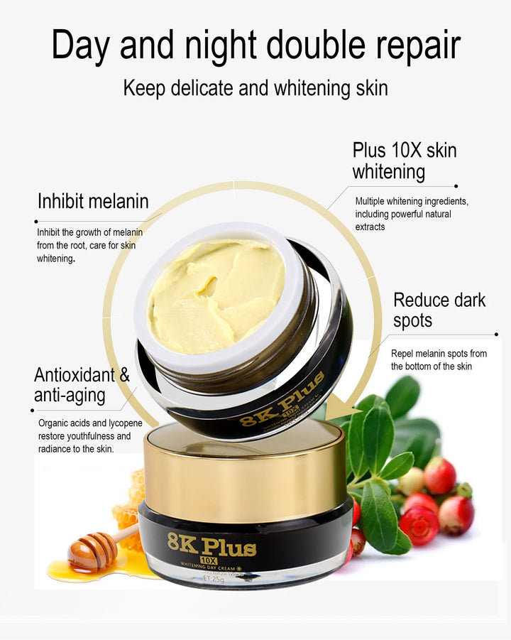 EmpowerEase 8K+ Whitening Face Cream – Brighten, Repair & Fade Dark Spots Day & Night