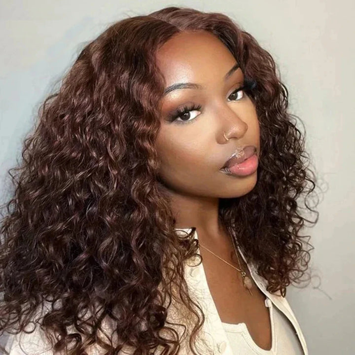 Cocoa Curl Deep Wave Bob – Chocolate Brown 13x4 Lace Wig
