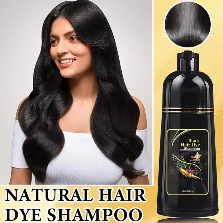 Eelhoe 3-in-1 Black Hair Coloring Shampoo – 2pcs Natural Herbal Polygonum Shampoo for Gray Coverage & Scalp Care (100ml Each)