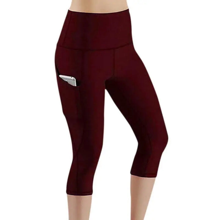 High Waist Seamless Crop Leggings – Tummy Control Yoga & Workout Tights for Women