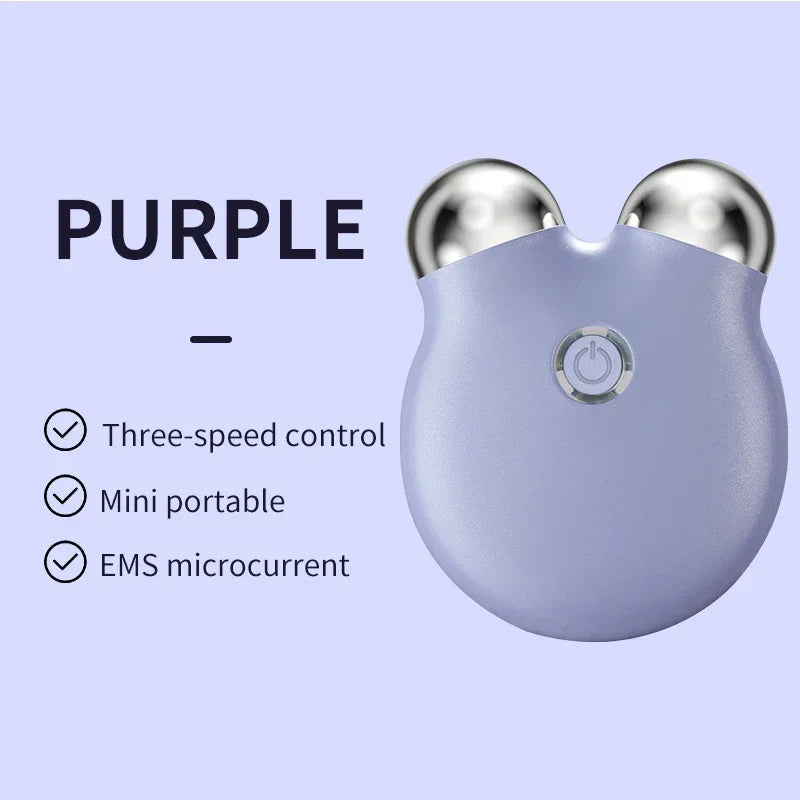 Microcurrent Sculpt & Glow Face Massager – V-Lift Roller with Sonic Vibration
