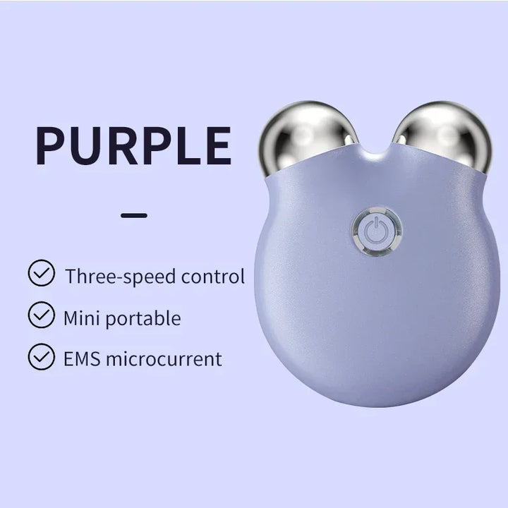 Microcurrent Sculpt & Glow Face Massager – V-Lift Roller with Sonic Vibration