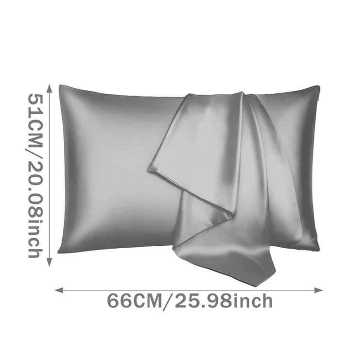 Pure Satin Silk Pillowcase – Smooth Decorative Cushion Cover for Living Room & Home Comfort (1PC, Rectangle)