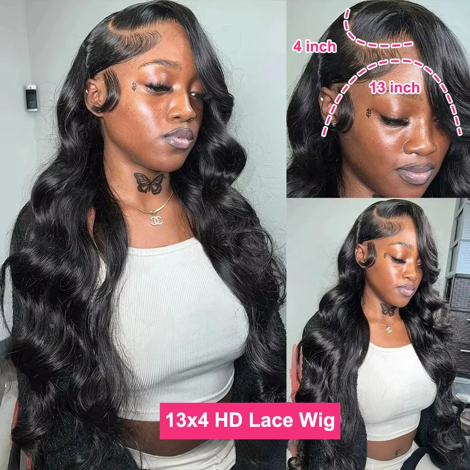 Water Wave Lace Front Wig – HD Transparent Lace, 200% Density, Glueless Fit
