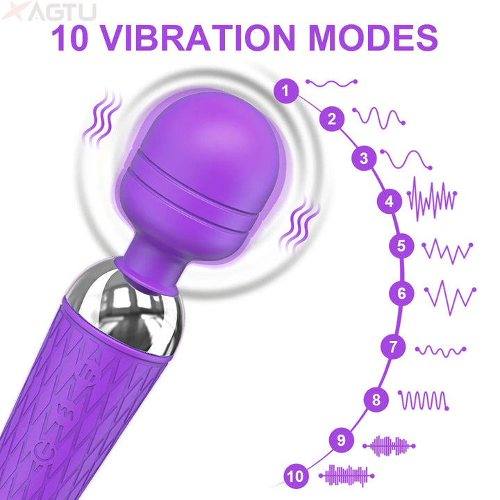 ZUKASY® AV Magic Wand Vibrator – 20 Vibration Modes for Intense Pleasure