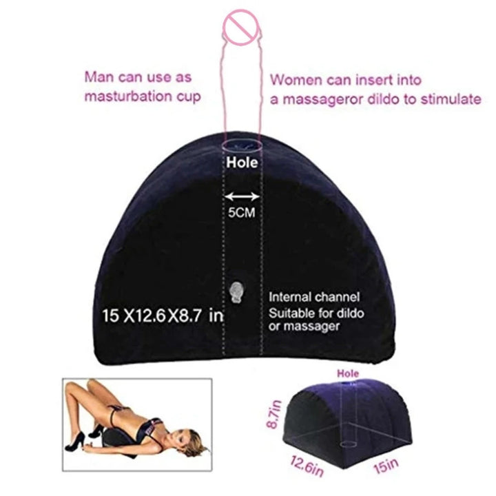 Realistic Vibrator Dildo with Inflatable Sex Pillow – Medical Silicone G-Spot Massager, Clitoral Stimulator, Adult Toy