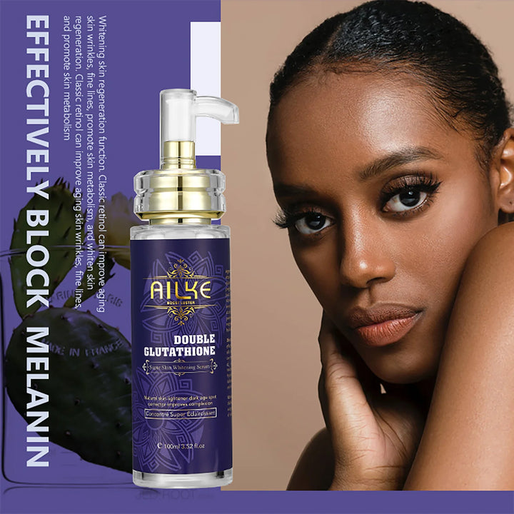 AILKE Brightening Face & Body Whitening Serum – Glutathione, Vitamin C & Aloe Vera | Fades Dark Spots & Evens Skin Tone (100ml)