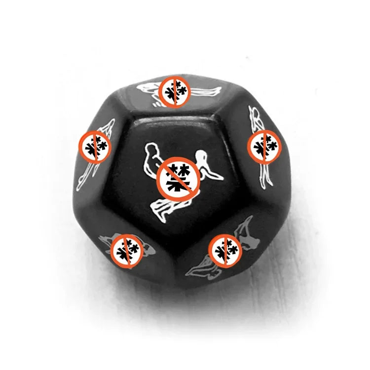 12-Sided Erotic Sex Dice – Love Position Game for Couples, Acrylic Foreplay Accessory