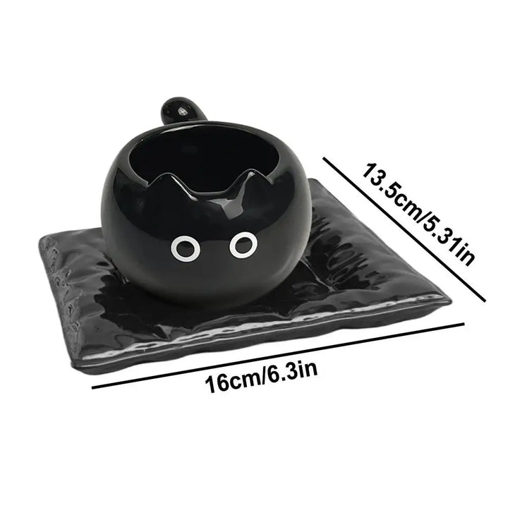 WhimsiCat Ceramic Mug – Charming Siamese Cat Coffee Cup (210ml)