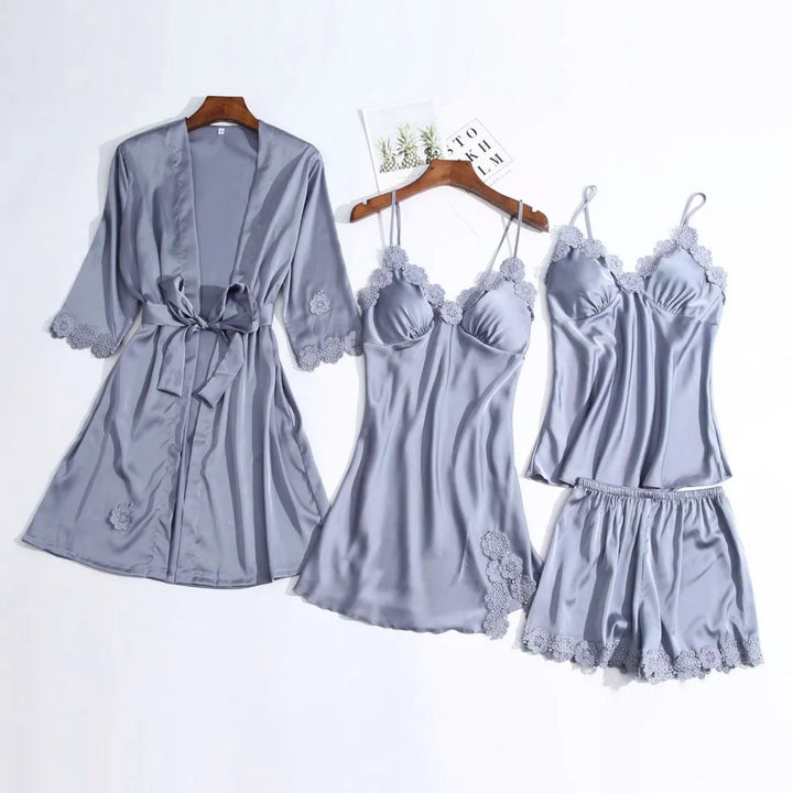 Women Nightdress Lingerie Robes Satin Silk Pajamas Comfortable Underwear Sleepwear Sexy Night Dress Women ночнушка женская