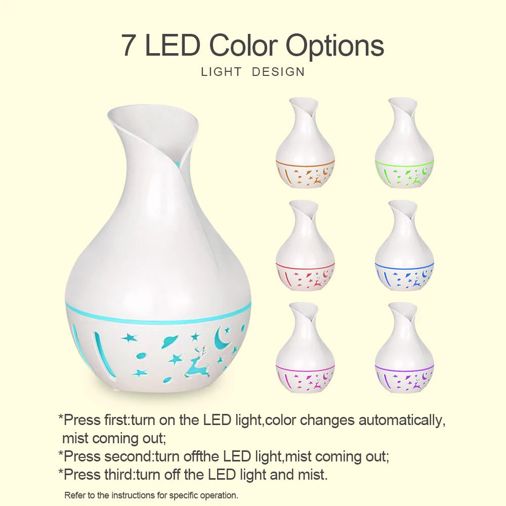 Includes 2pcs essential oil Aromatherapy Diffuser Fragrance Humidifier With Colored LED Lighting 200ml Aromatherapy Mist Diffuse
