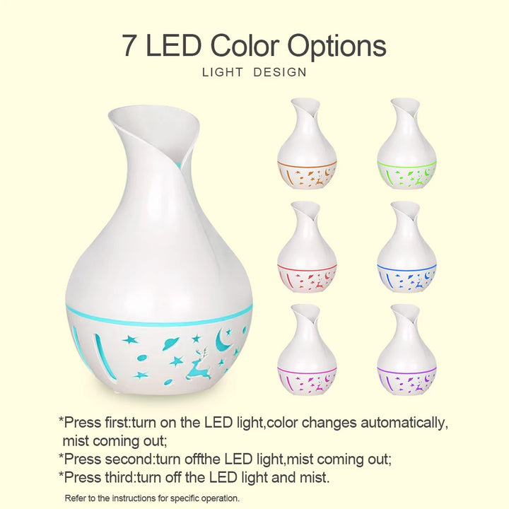 Includes 2pcs essential oil Aromatherapy Diffuser Fragrance Humidifier With Colored LED Lighting 200ml Aromatherapy Mist Diffuse